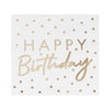 Gold Foiled Happy Birthday Napkins (x16) Metallic Gold
