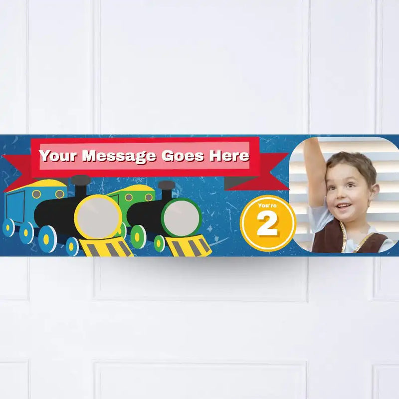 Steam Train Personalised Party Banner Personalised Banner