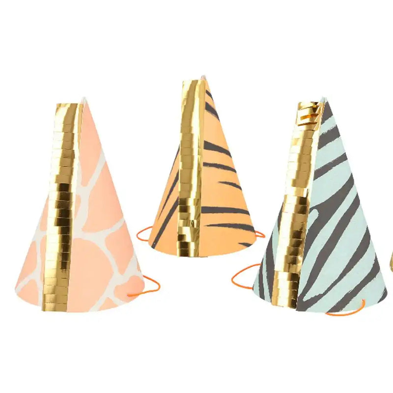Safari Animal Print Party Hats (x8) Kids Party