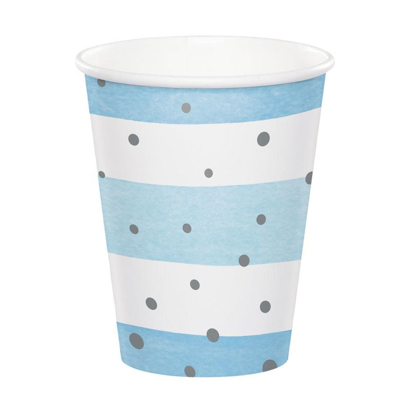 Blue & Silver Celebration Paper Cups (x8)