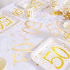 50th Birthday White & Gold Sparkle Table Runner Milestone