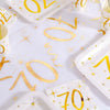 70th Birthday White & Gold Sparkle Table Runner Milestone