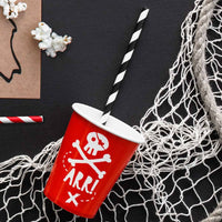 Striped Paper Straws - Black (x10) General Party