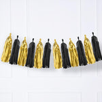 Black and Gold Tassel Garland Mix