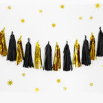 Black and Gold Tassel Garland Mix