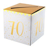 70th Birthday White & Gold Sparkle Card Box Sale