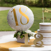 18th Birthday White Foil Balloon Milestone