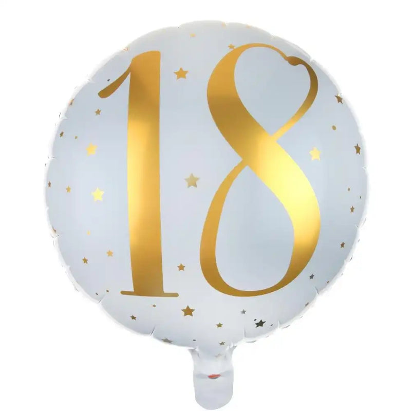 18th Birthday White Foil Balloon Milestone