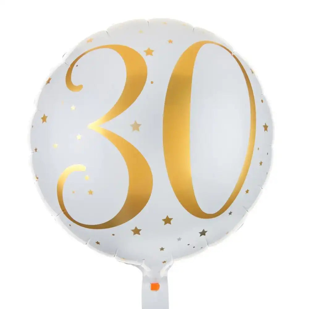 30th Birthday White Foil Balloon Milestone