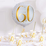 60th Birthday White Foil Balloon