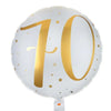 70th Birthday White Foil Balloon Milestone
