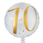 70th Birthday White Foil Balloon