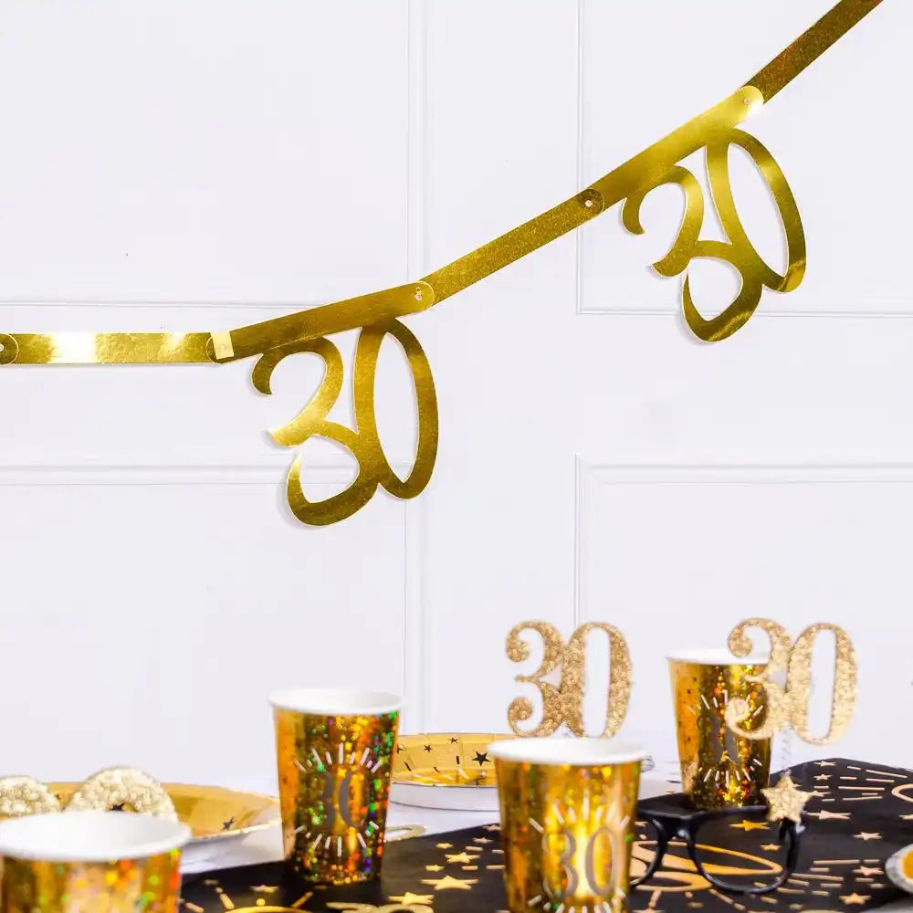 30th Birthday Gold Bunting Milestone