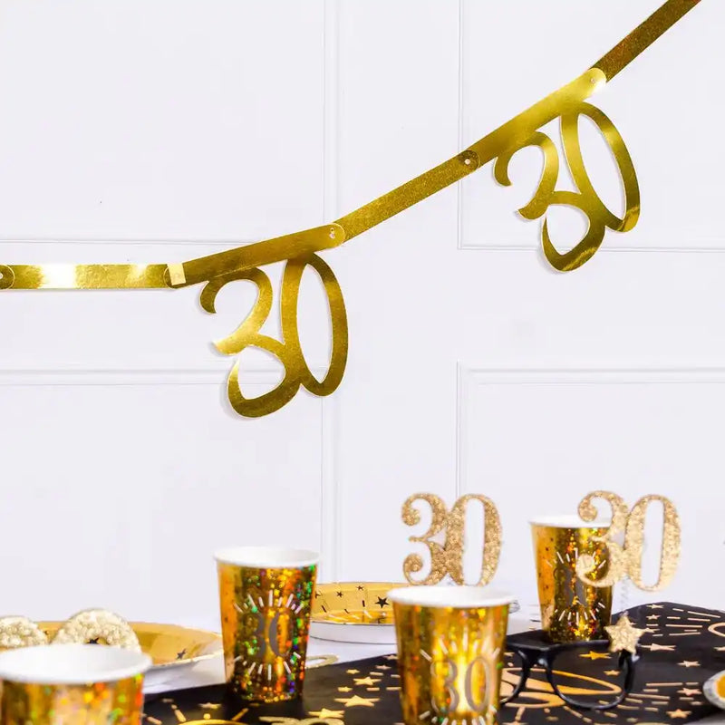 30th Birthday Gold Bunting Milestone
