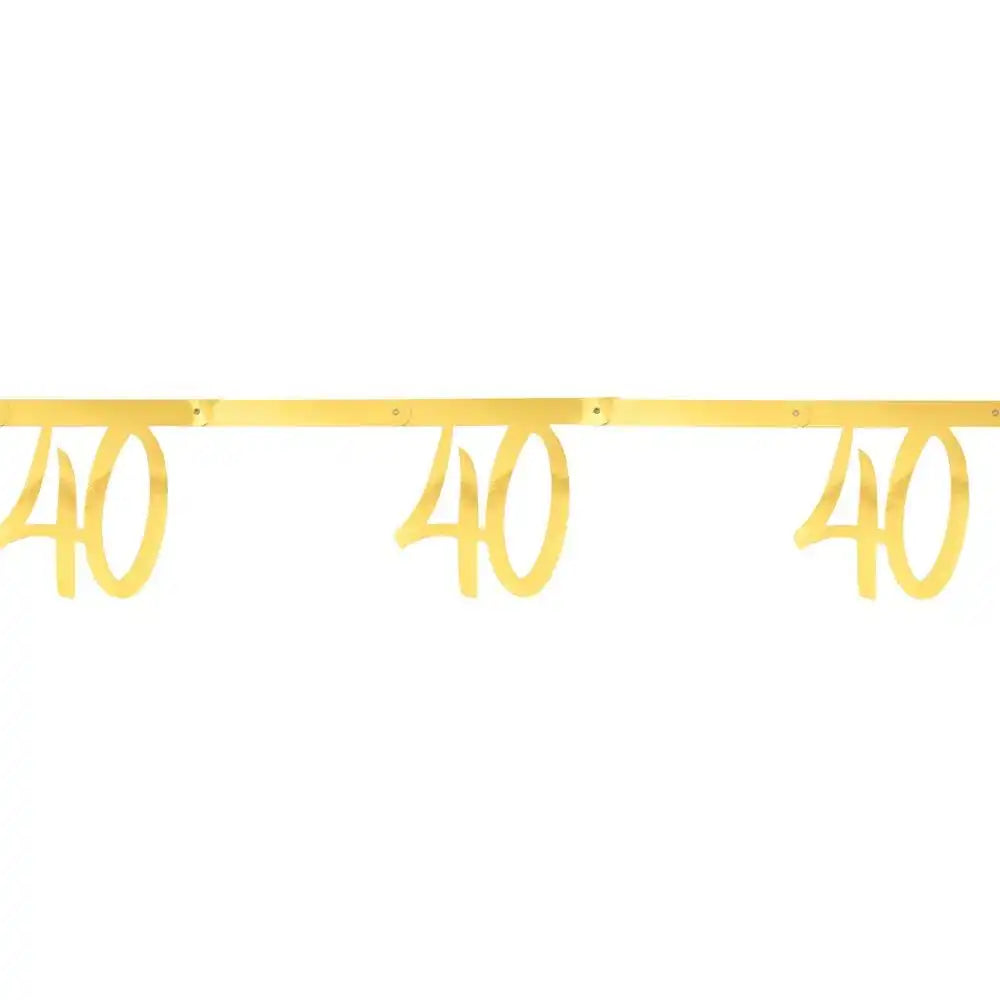 40th Birthday Gold Bunting Milestone