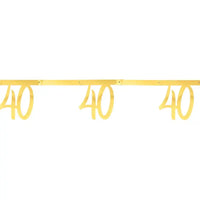 40th Birthday Gold Bunting Milestone