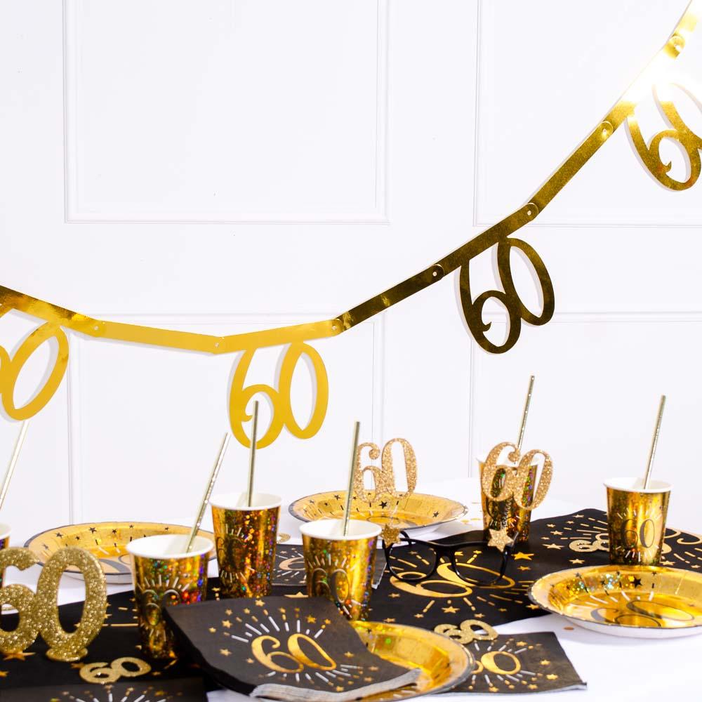 60th Birthday Gold Bunting Milestone