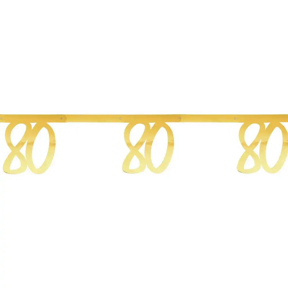 80th Birthday Gold Bunting Milestone