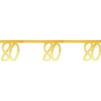 80th Birthday Gold Bunting Milestone