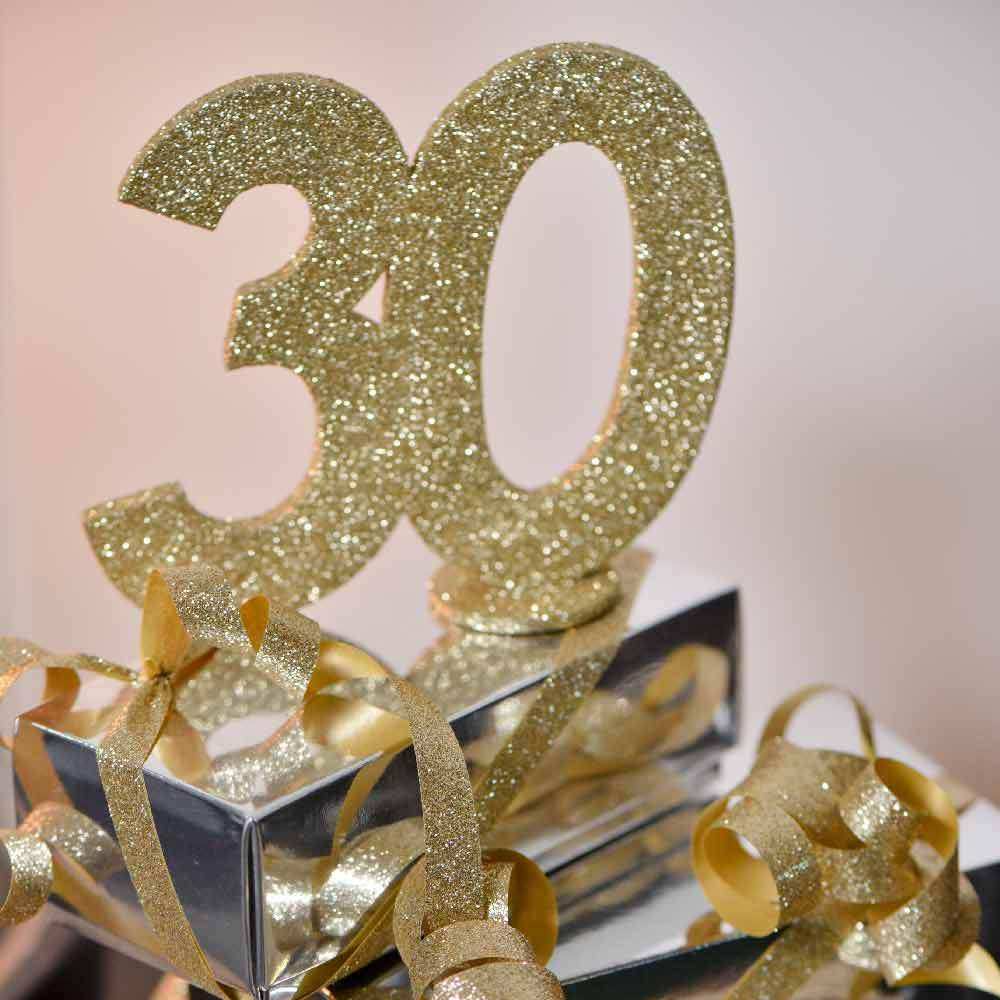 30th Birthday Glitter Table Decoration Milestone