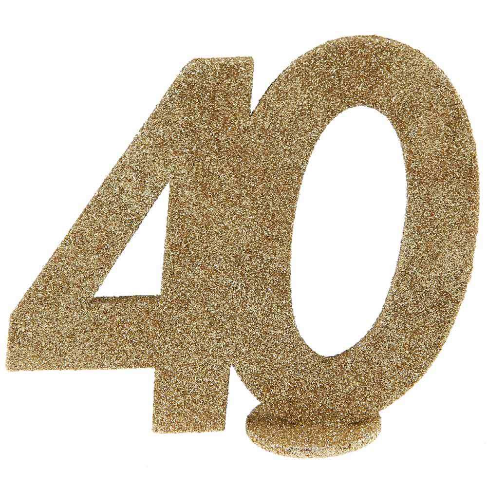 40th Birthday Glitter Table Decoration Milestone