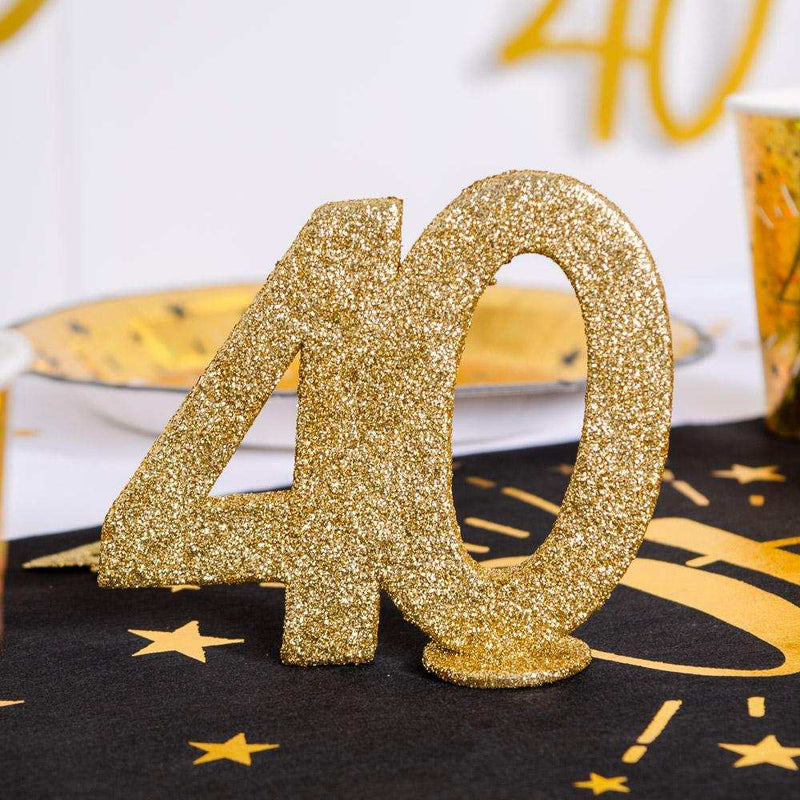 40th Birthday Glitter Table Decoration Milestone