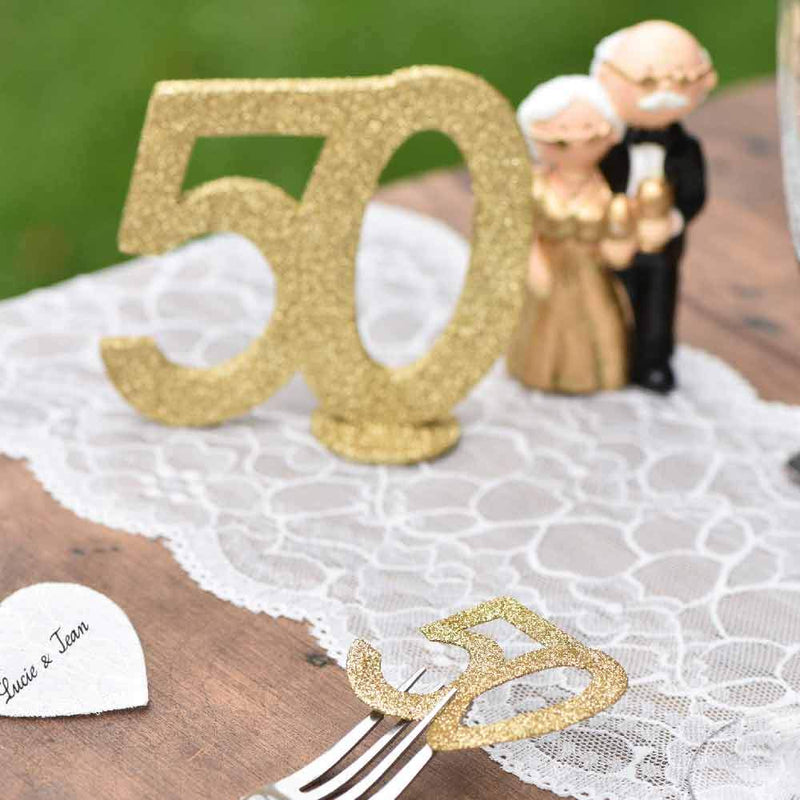 50th Birthday Glitter Table Decoration