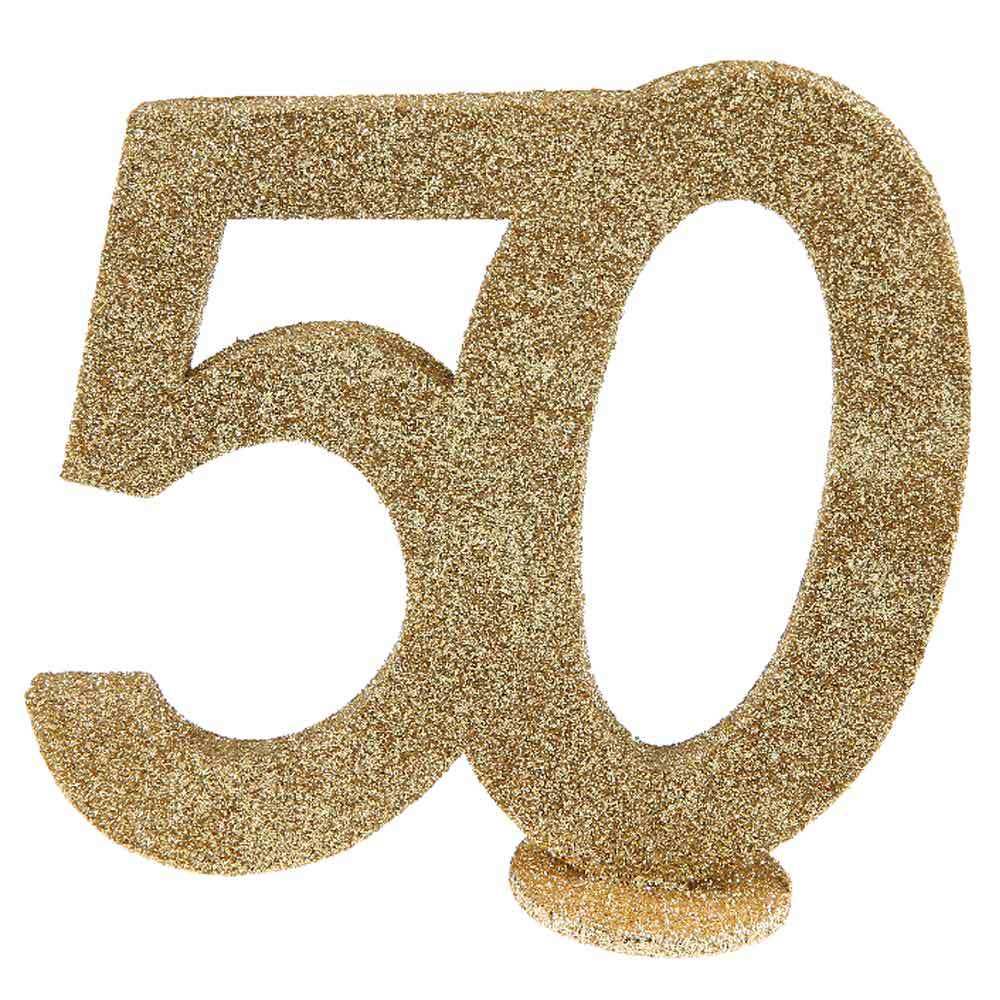 50th Birthday Glitter Table Decoration Milestone