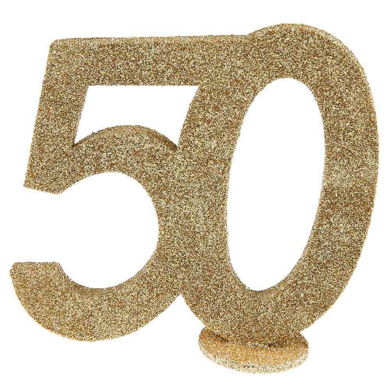 50th Birthday Glitter Table Decoration Milestone