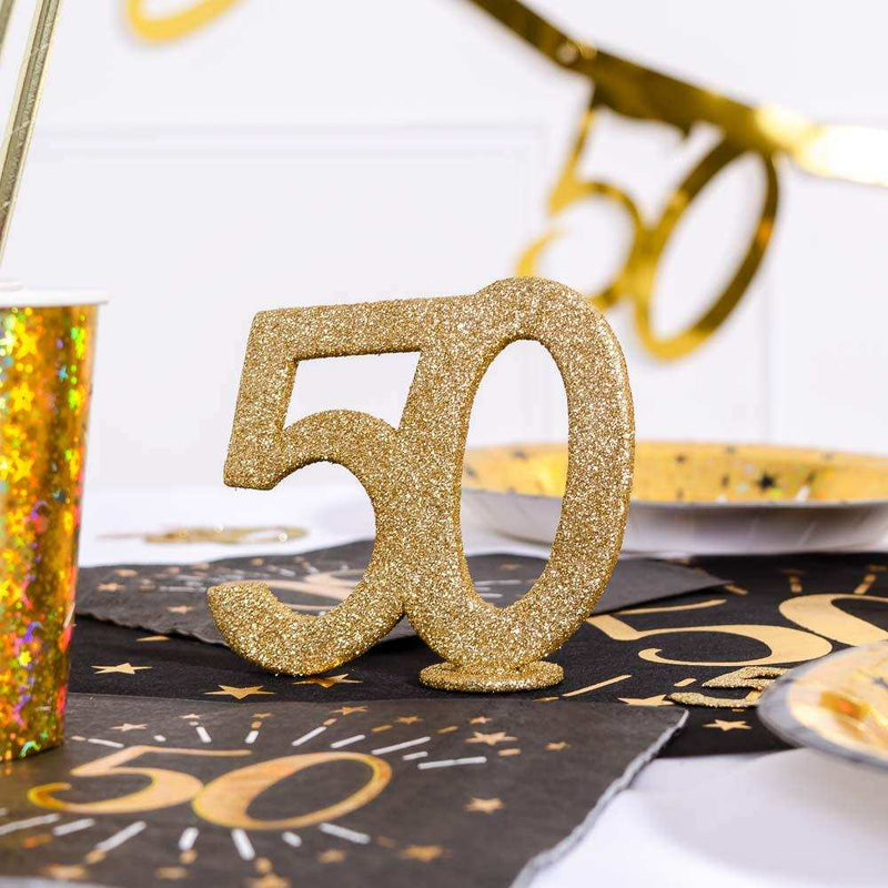 50th Birthday Glitter Table Decoration Milestone