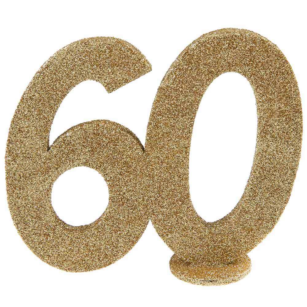 60th Birthday Glitter Table Decoration Milestone