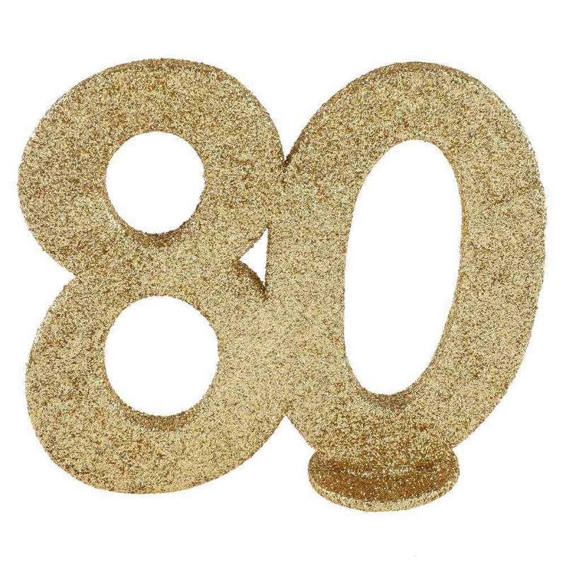 80th Birthday Glitter Table Decoration Milestone