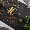 40th Birthday Black & Gold Sparkle Table Runner Milestone