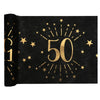 50th Birthday Black & Gold Sparkle Table Runner Milestone