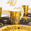 40th Birthday Black & Gold Sparkle Cups (x10) Milestone