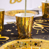 80th Birthday Black & Gold Sparkle Cups (x10) Milestone