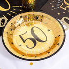50th Birthday Black & Gold Sparkle Plates (x10)