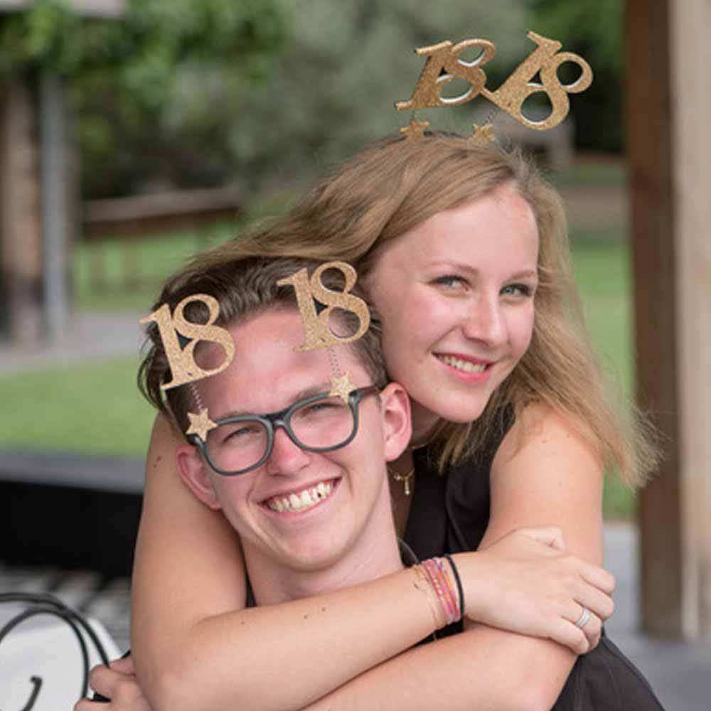 18th Birthday Glitter Sparkle Glasses Milestone