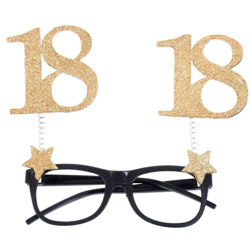 18th Birthday Glitter Sparkle Glasses Milestone