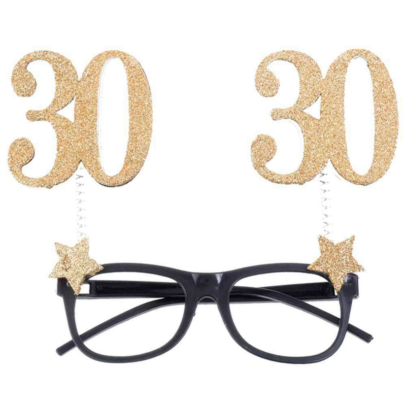 30th Birthday Glitter Sparkle Glasses Milestone