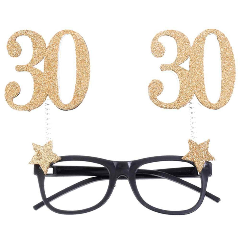 30th Birthday Glitter Sparkle Glasses
