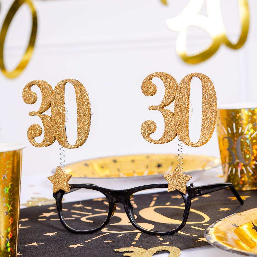 30th Birthday Glitter Sparkle Glasses Milestone
