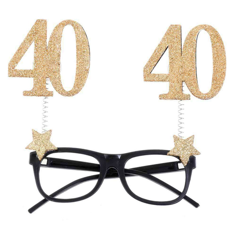 40th Birthday Glitter Sparkle Glasses Milestone