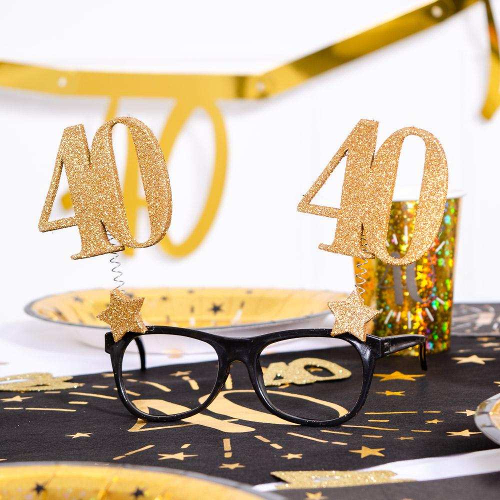 40th Birthday Glitter Sparkle Glasses Milestone