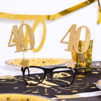40th Birthday Glitter Sparkle Glasses Milestone