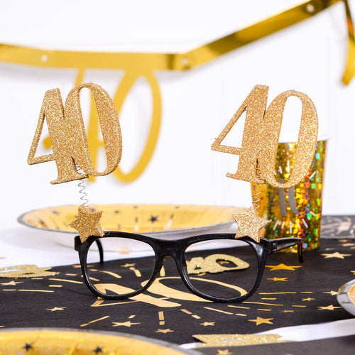 40th Birthday Glitter Sparkle Glasses