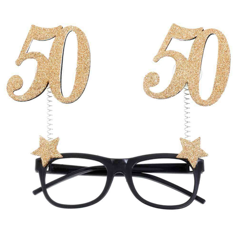 50th Birthday Glitter Sparkle Glasses Milestone