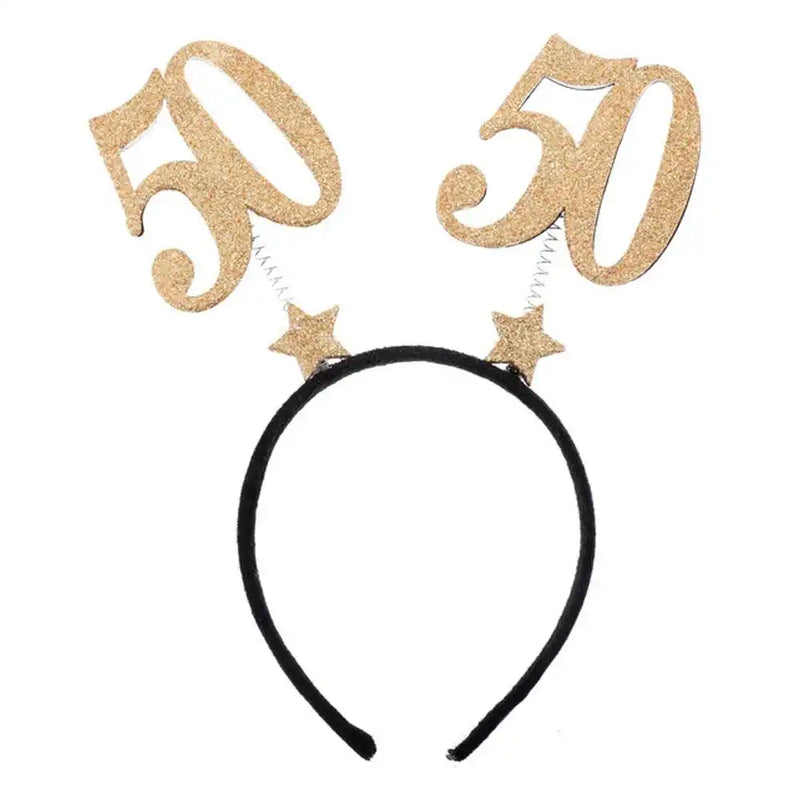 50th Birthday Glitter Sparkle Headband Milestone
