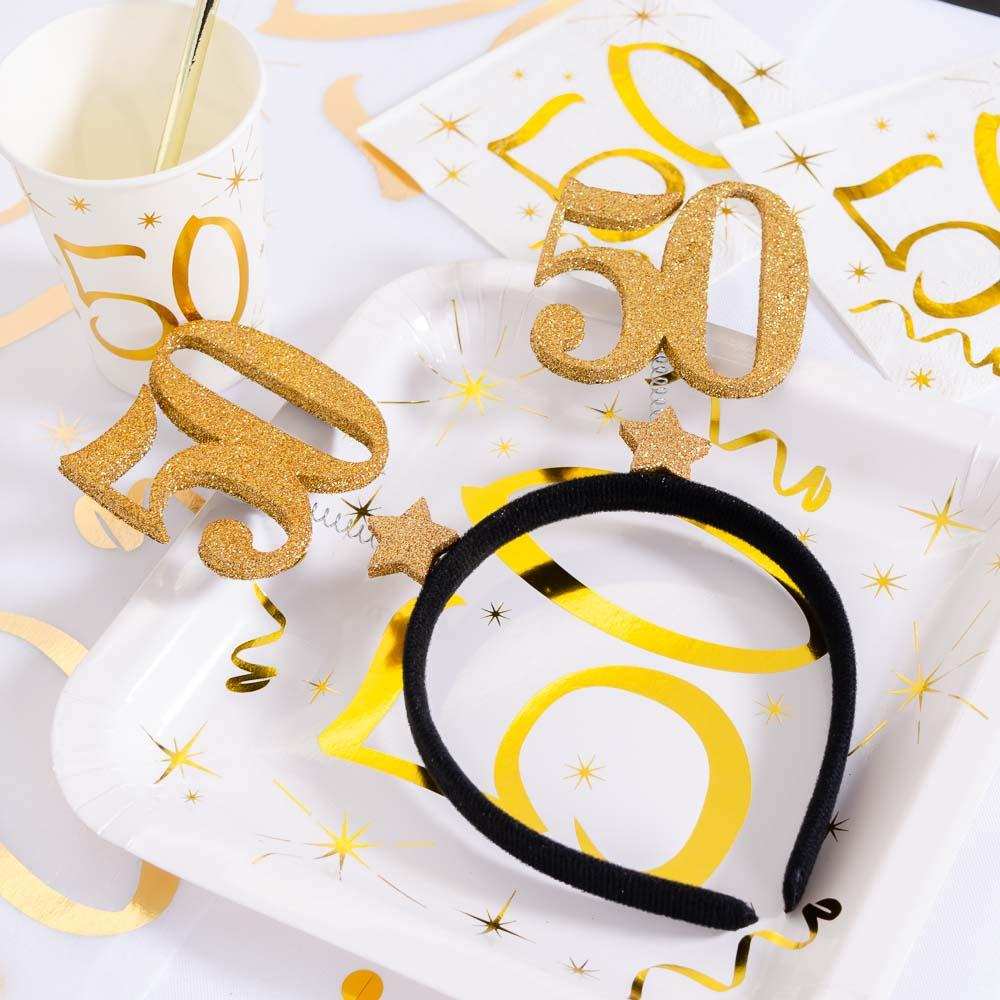 50th Birthday Glitter Sparkle Headband Milestone
