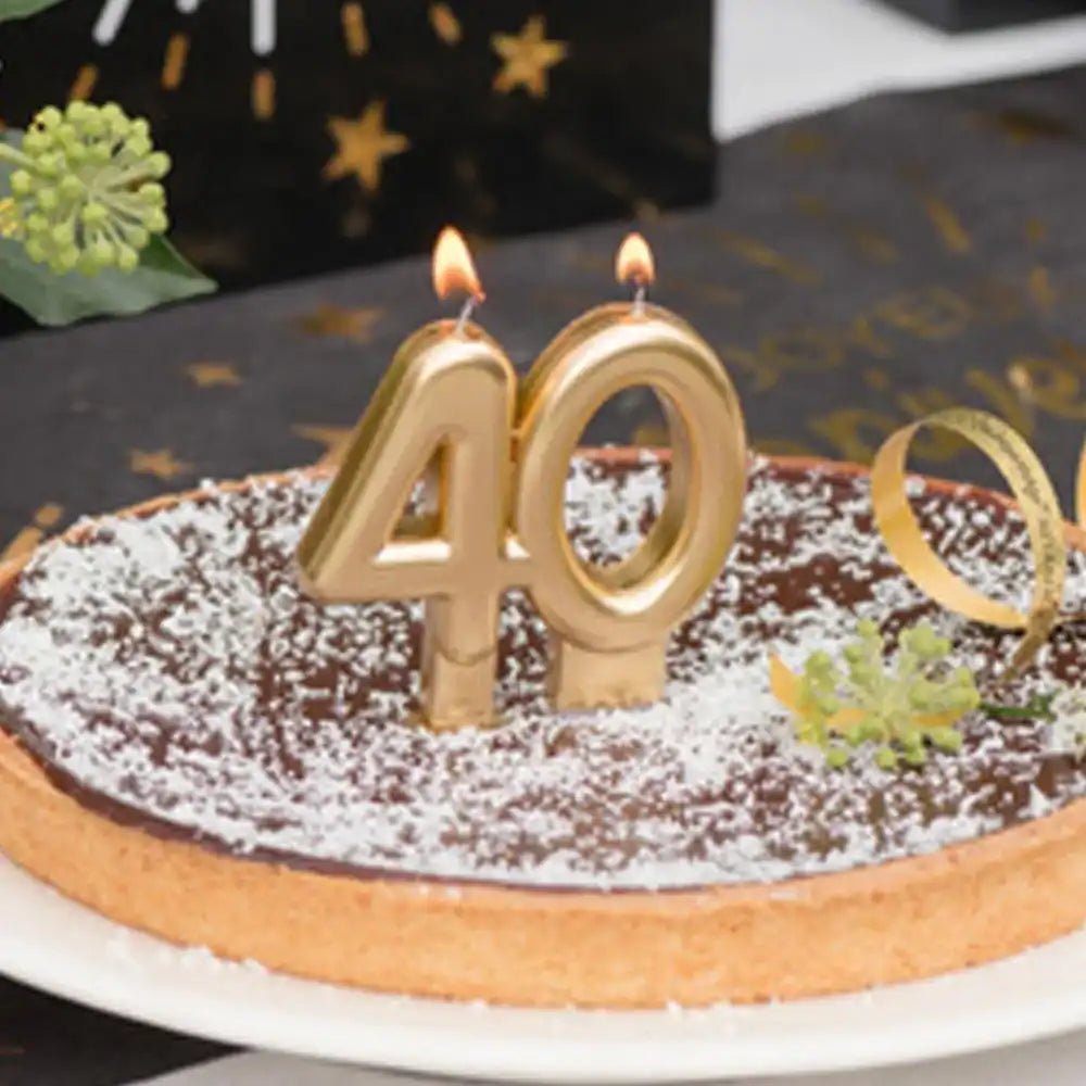 40th Birthday Gold Candle Milestone